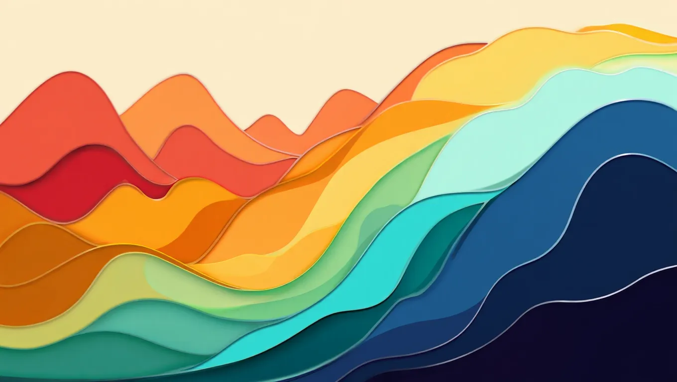 Abstract illustration of flowing daily rhythm with waves representing activity and rest phases throughout the day