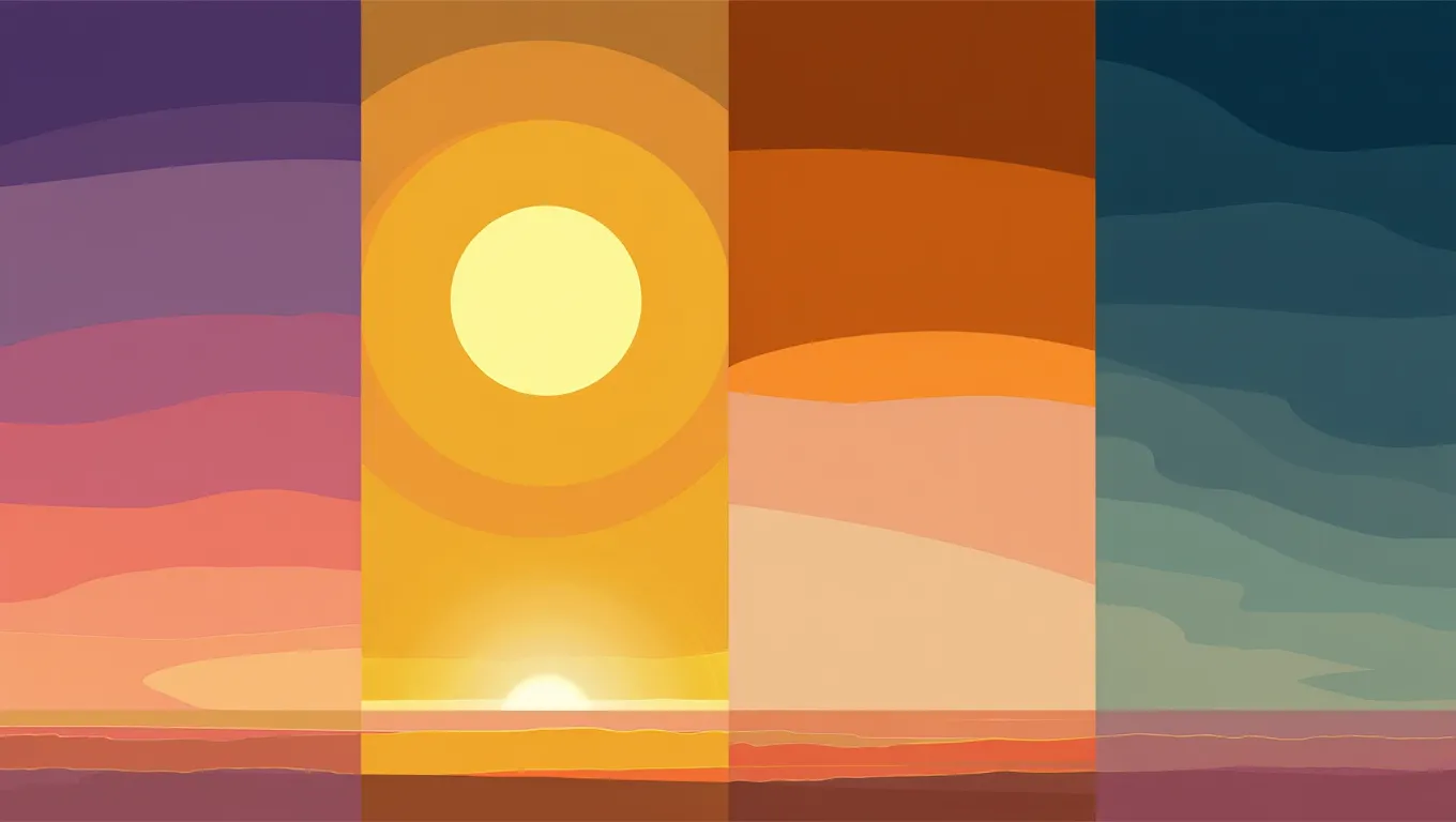 Timeline visualization showing the natural flow of energy throughout day phases from dawn to evening