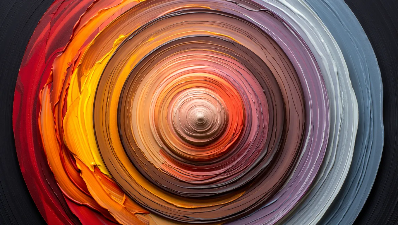 Abstract circular illustration showing the interplay between activity and rest energy cycles with concentric rings